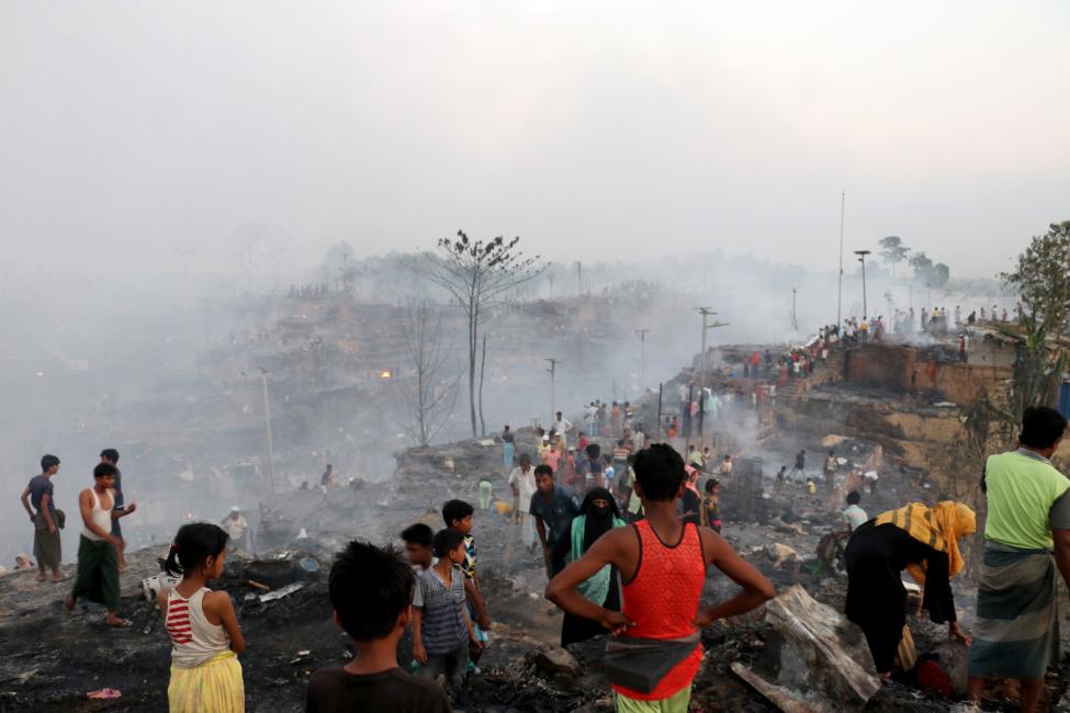 The fire in Kutupalong-Balukhali area in Cox's Bazar has left 12,000 Rohingya refugees homeless, destroying 2,000 shelters. Photo: IOM 2023